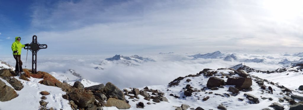 Blick zur Gran Paradiso Skitour, von Gressony aus